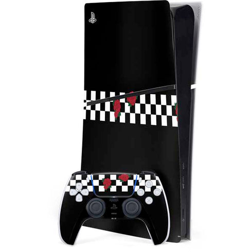Rose Checkerboard PS5 Slim Digital Edition Bundle Skin