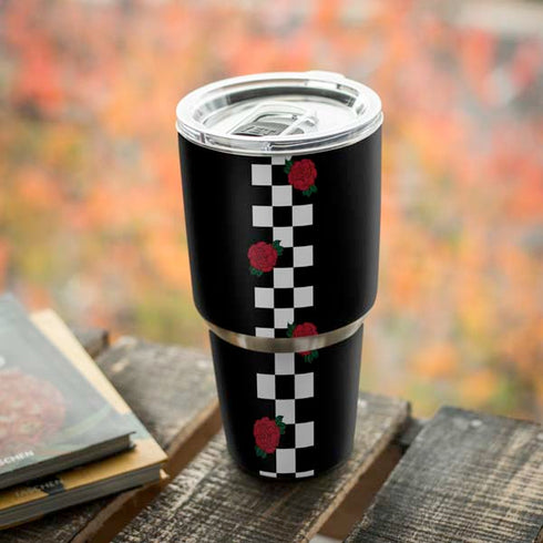 Rose Checkerboard Yeti 30oz Rambler Tumbler Skin