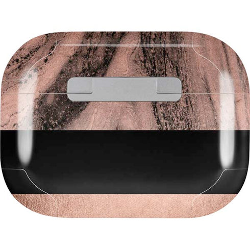 Rose Gold and Black Marble AirPods Pro 2nd Gen Skin
