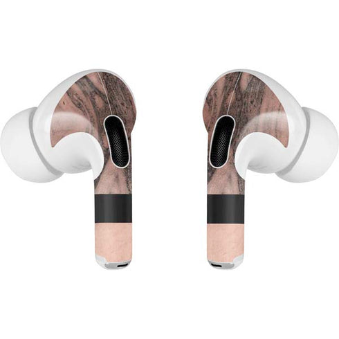 Rose Gold and Black Marble AirPods Pro 2nd Gen Skin