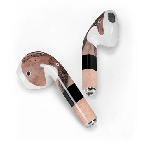 Rose Gold and Black Marble Apple AirPods 2 Skin