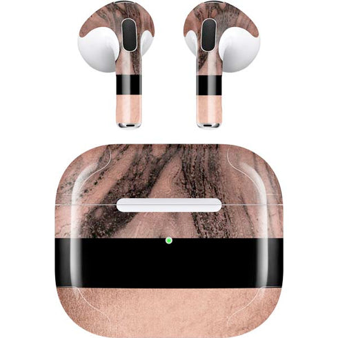 Rose Gold and Black Marble Apple AirPods (3rd Gen 2021) Skin