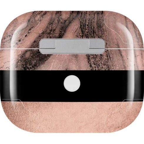 Rose Gold and Black Marble Apple AirPods (3rd Gen 2021) Skin