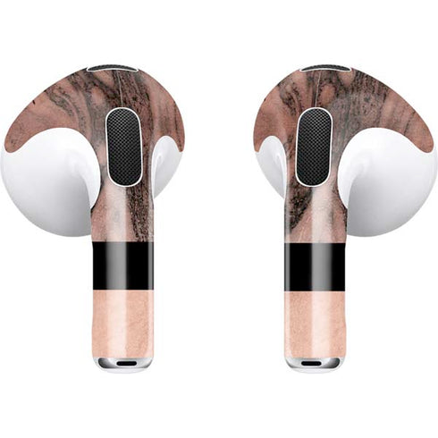 Rose Gold and Black Marble Apple AirPods (3rd Gen 2021) Skin