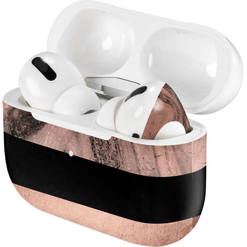 Rose Gold and Black Marble Apple AirPods Pro Skin