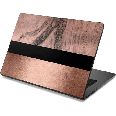 Rose Gold and Black Marble Dell Chromebook Skin