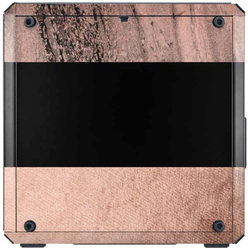 Rose Gold and Black Marble Cooler Master MasterBox Q300L Mini Tower Skin