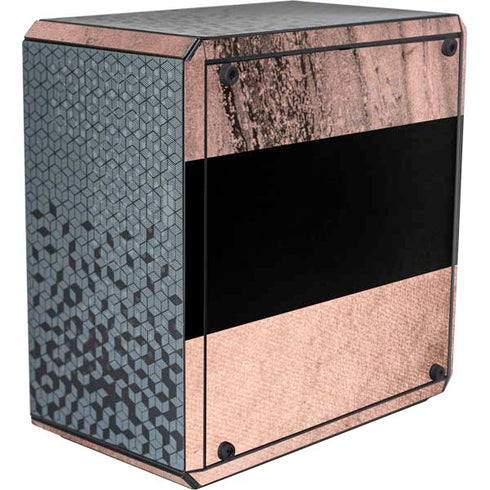Rose Gold and Black Marble Cooler Master MasterBox Q300L Mini Tower Skin