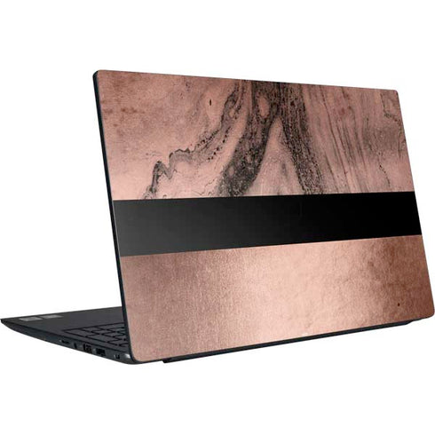 Rose Gold and Black Marble Dell Vostro Skin