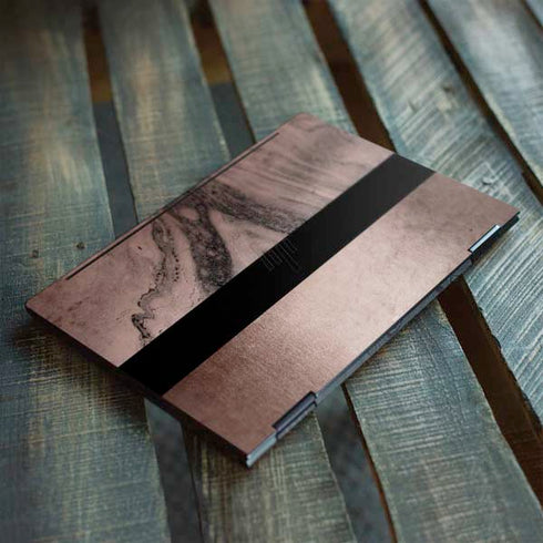 Rose Gold and Black Marble HP Envy Skin