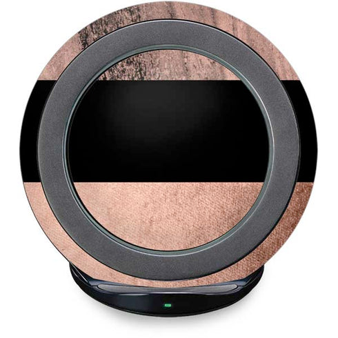 Rose Gold and Black Marble Fast Charge Wireless Charging Stand Skin