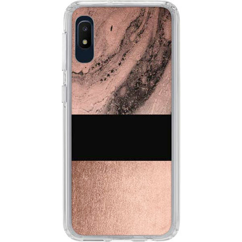 Rose Gold and Black Marble Galaxy A10e Clear Case