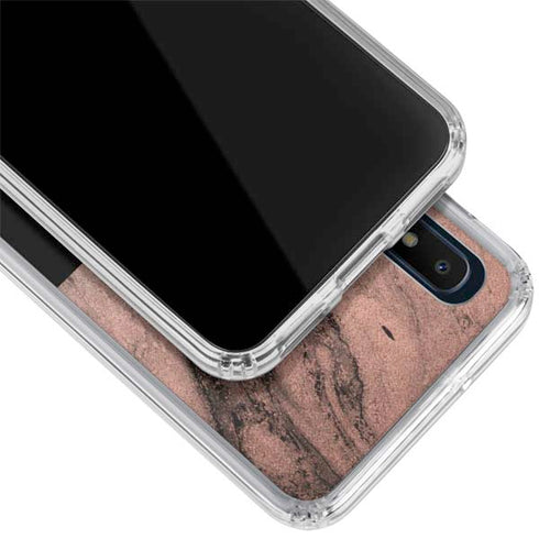 Rose Gold and Black Marble Galaxy A10e Clear Case