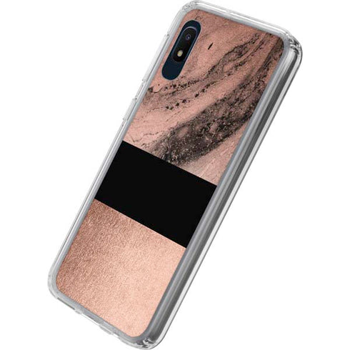 Rose Gold and Black Marble Galaxy A10e Clear Case