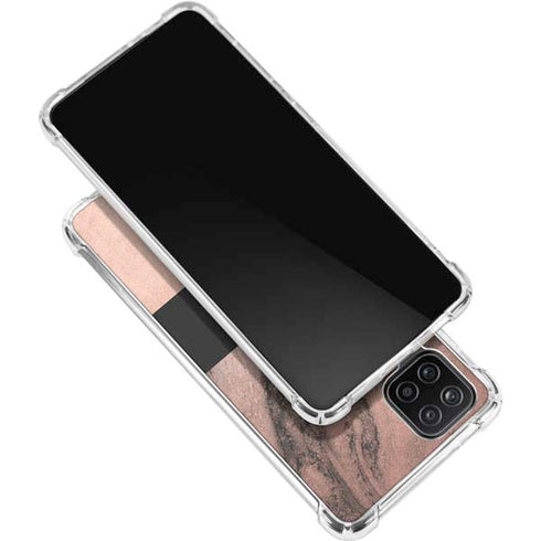 Rose Gold and Black Marble Galaxy A12 Clear Case