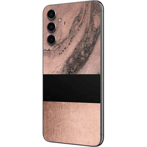 Rose Gold and Black Marble Galaxy A14 5G Skin