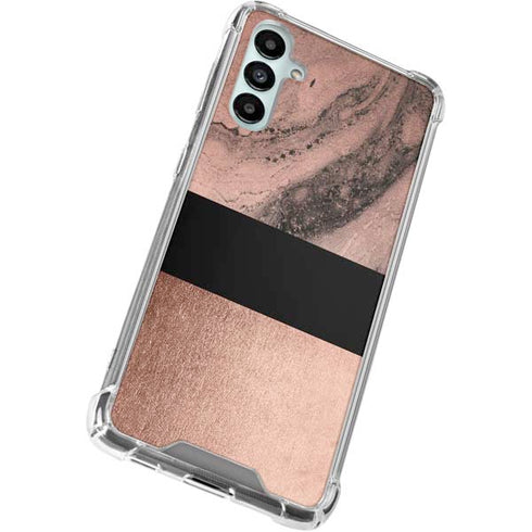Rose Gold and Black Marble Galaxy A15 5G Clear Case