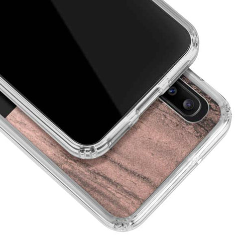 Rose Gold and Black Marble Galaxy A20 Clear Case