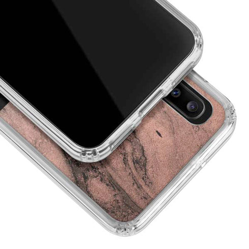 Rose Gold and Black Marble Galaxy A30 Clear Case