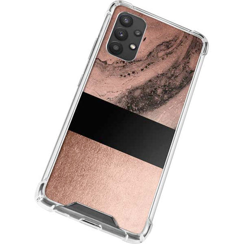 Rose Gold and Black Marble Galaxy A32 5G Clear Case
