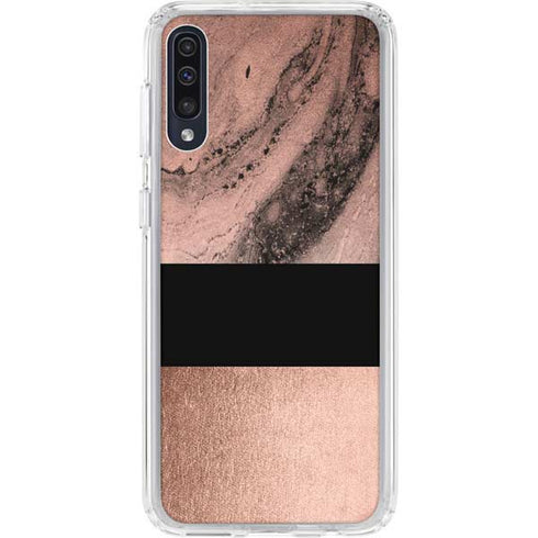 Rose Gold and Black Marble Galaxy A50 Clear Case