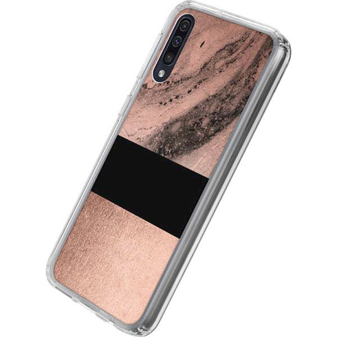 Rose Gold and Black Marble Galaxy A50 Clear Case