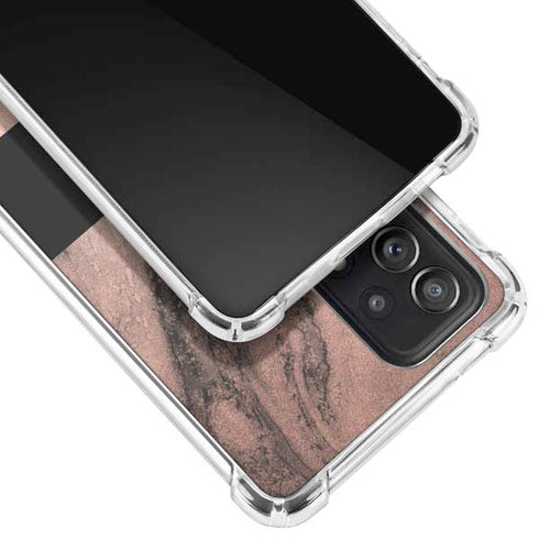 Rose Gold and Black Marble Galaxy A52 5G Clear Case