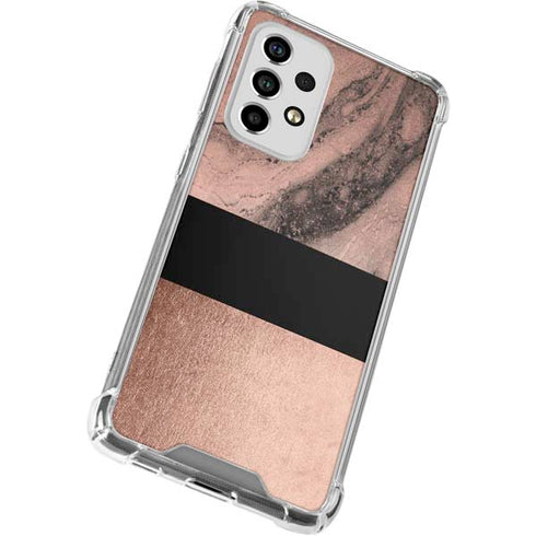 Rose Gold and Black Marble Galaxy A53 5G Clear Case
