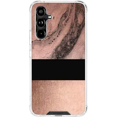 Rose Gold and Black Marble Galaxy A54 5G Clear Case