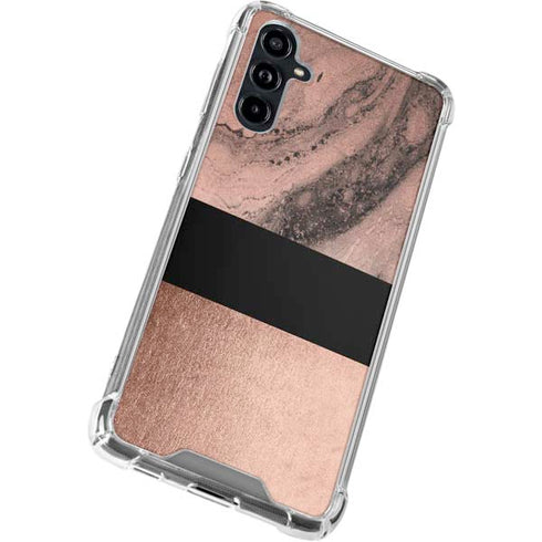 Rose Gold and Black Marble Galaxy A54 5G Clear Case