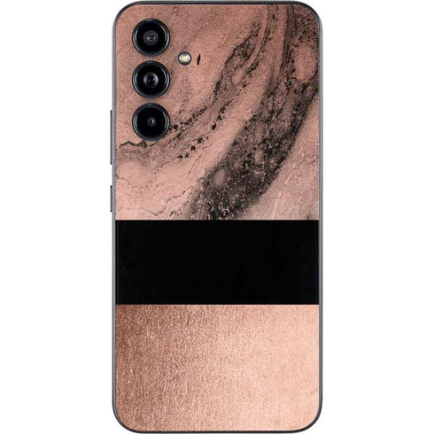 Rose Gold and Black Marble Galaxy A54 5G Skin