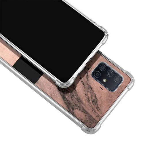 Rose Gold and Black Marble Galaxy A71 5G Clear Case