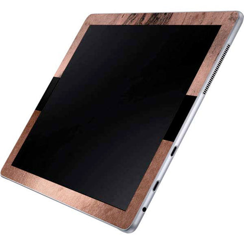 Rose Gold and Black Marble Galaxy Book 12in Skin