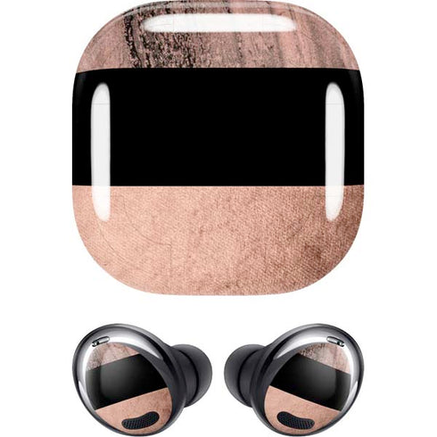 Rose Gold and Black Marble Galaxy Buds Pro Skin
