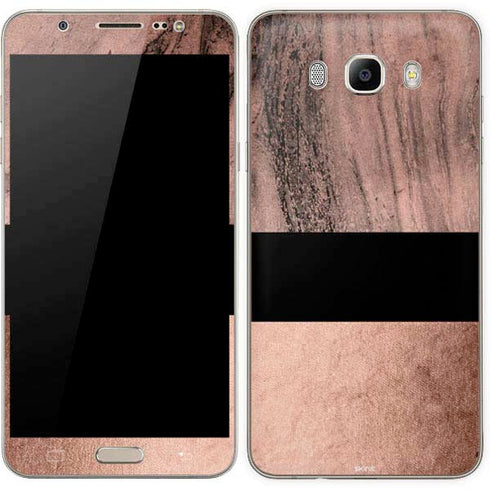 Rose Gold and Black Marble Galaxy J7 Skin