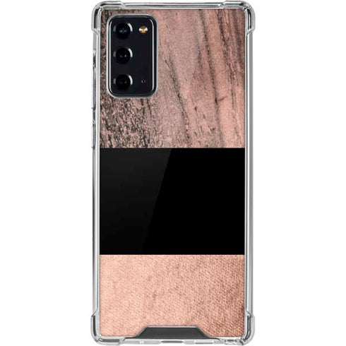Rose Gold and Black Marble Galaxy Note20 5G Clear Case