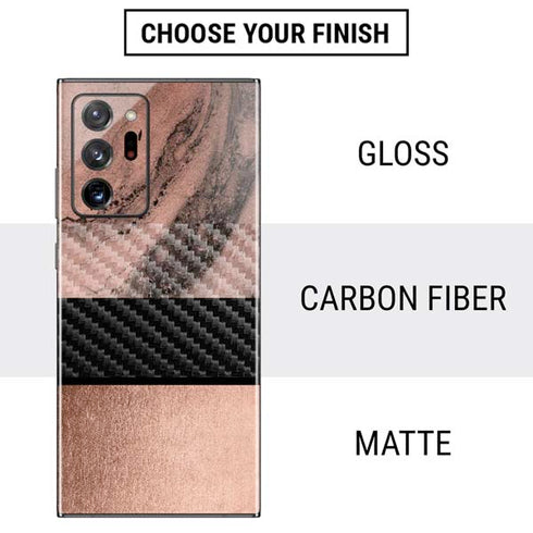 Rose Gold and Black Marble Galaxy Note20 Ultra 5G Skin