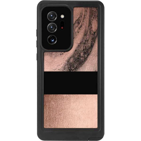 Rose Gold and Black Marble Galaxy Note20 Ultra 5G Waterproof Case