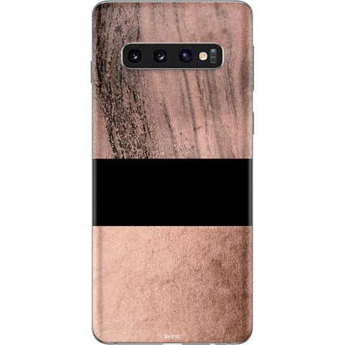 Rose Gold and Black Marble Galaxy S10 Skin