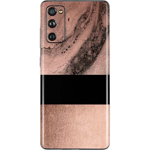 Rose Gold and Black Marble Galaxy S20 Fan Edition Skin