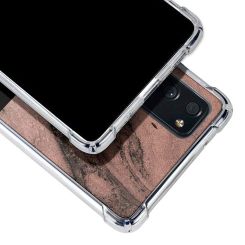 Rose Gold and Black Marble Galaxy S20 FE Clear Case
