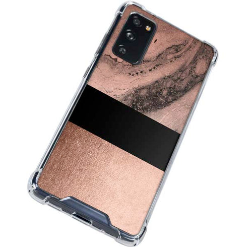 Rose Gold and Black Marble Galaxy S20 FE Clear Case