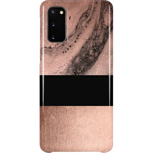 Rose Gold and Black Marble Galaxy S20 Lite Case