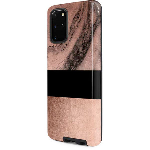 Rose Gold and Black Marble Galaxy S20 Plus Pro Case
