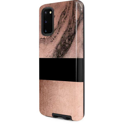 Rose Gold and Black Marble Galaxy S20 Pro Case