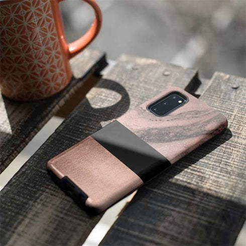 Rose Gold and Black Marble Galaxy S20 Pro Case