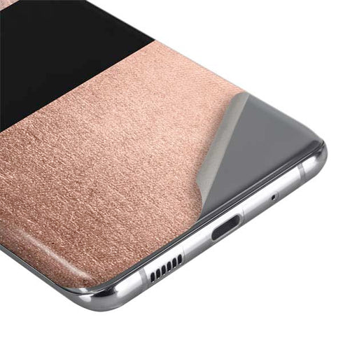 Rose Gold and Black Marble Galaxy S20 Skin