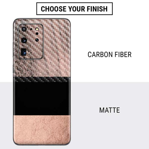 Rose Gold and Black Marble Galaxy S20 Ultra 5G Skin
