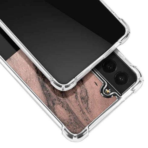 Rose Gold and Black Marble Galaxy S21 5G Clear Case