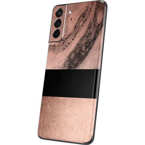 Rose Gold and Black Marble Galaxy S21 5G Skin